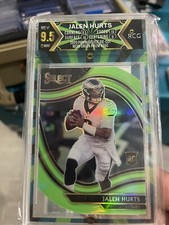 2020 Jalen Hurts Select Field Neon Green Die Cut #350 ROOKIE RC Card RCG 9.5