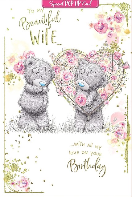 Me to You To My Beautiful Wife Birthday Card pop up Centre Heart Tatty Teddy Me to You To My Beautiful Wife Birthday Card pop up Centre Heart Tatty Teddy
