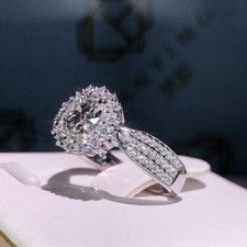 1.15Ct White Round Cut Engagement Wedding Ring In Solid 925 Sterling Silver