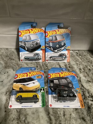 Hot Wheels Lot Mixed 4 Volkswagen Kool Kombi T2 Pick Up 2 Variations ID.Buzz