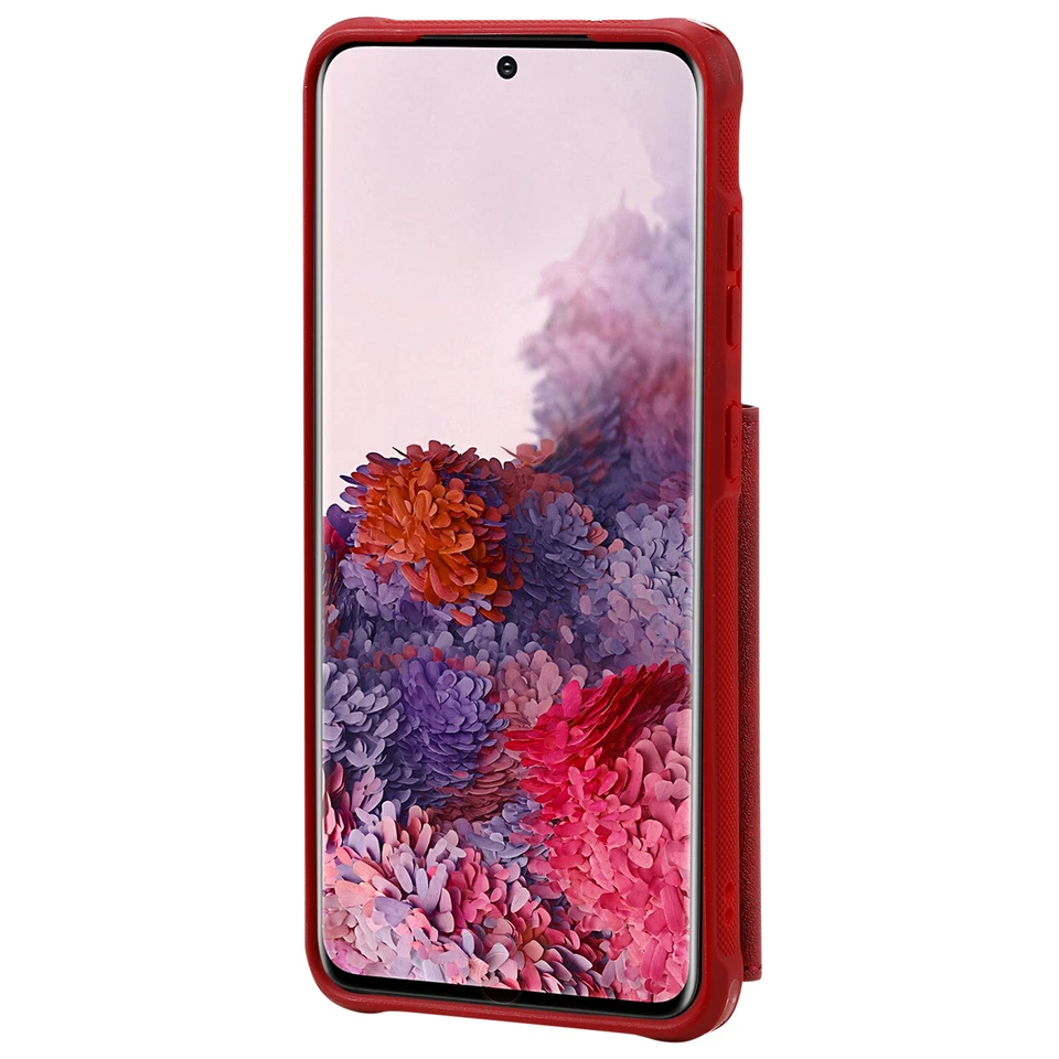 Case For Samsung S9 S10 S20 Plus Note20 Zipper PU Leather Black Case Phone Cover - Image 4 of 4