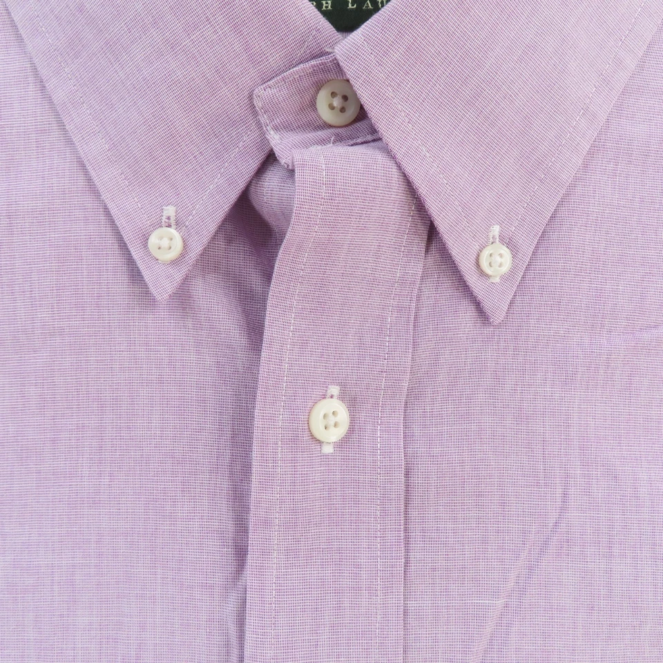 Camisa Lauren Ralph Lauren Para Hombre XL 17 Púrpura Abotonada Manga Larga 34/35 Foto 4 de 4