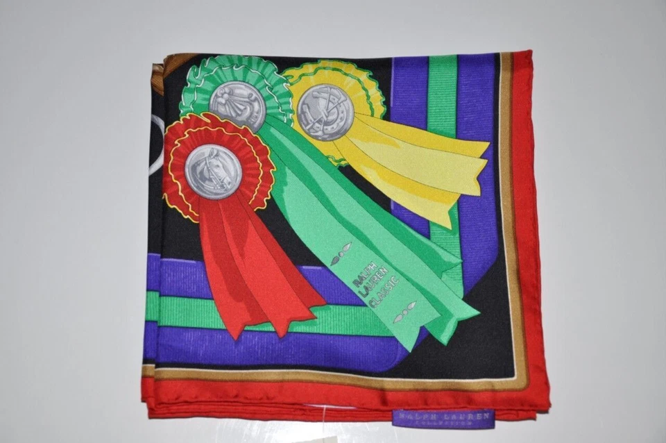 Bufanda Ralph Lauren Colección Etiqueta Púrpura Hecha en Italia 100% Seda Foto 2 de 3