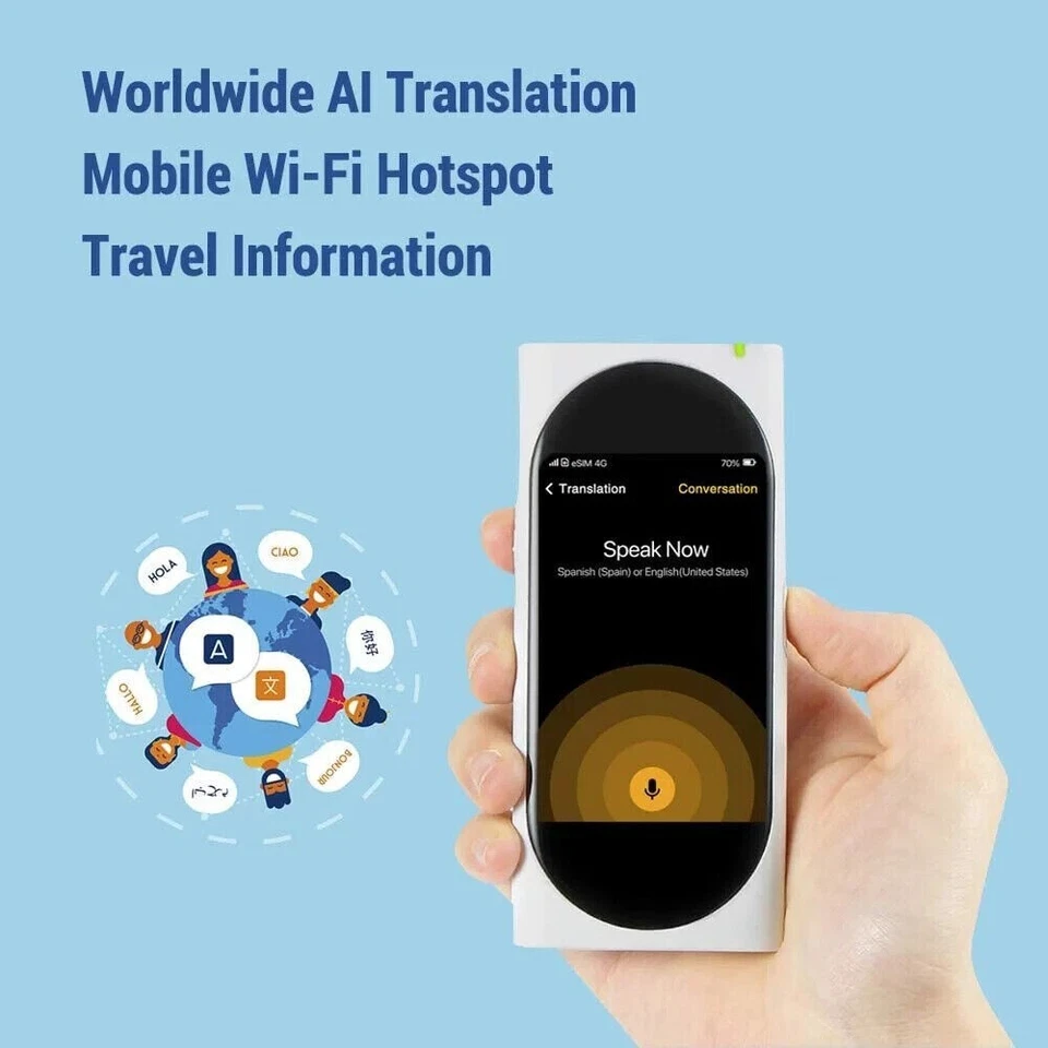 2-in-1 AI Translator Device & Voice Recorder Transcriber, 100+ Languages - Image 4 of 4
