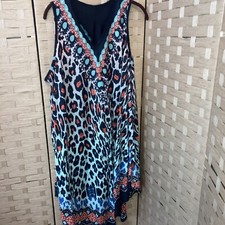 Jovie Summer Dress Or Coverup Animal Print Green Black Hint Of Orange