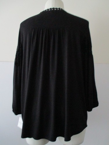 Liz Claiborne Plus Size 3X black rayon/spandex 3/4 sleeve casual knit top - Picture 12 of 12