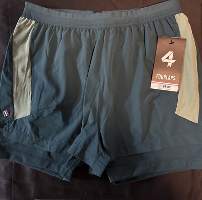 Fourlaps Running Shorts Deep Teal/Dark Ivy Women Size Small Zipper Pocket New