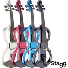 Stagg EVN X 4/4 Electric Violin 4 COLORS with Case, Bow, Rosin, Headphones