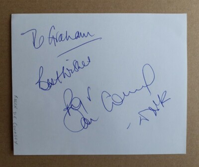 Roger De Courcey ''Nookie Bear'' Ventriloquist Personally Signed Page AFTAL #216