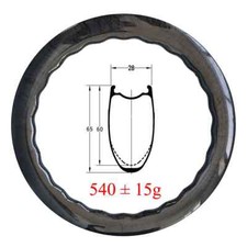 700C 65mm Profondità 28mm Larghezza Onda Bici da Strada Carbon RimTubeless 24H Modello Marmo