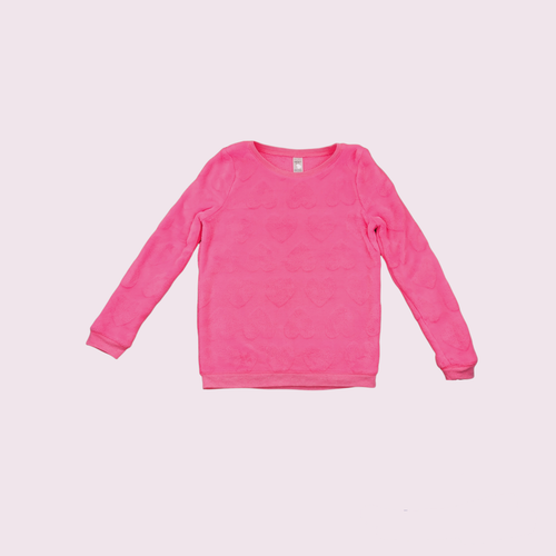 Carter’s Girls Sherpa Fleece Heart Valentine Sweater Shirt Blue, Pink Sz 12 NWT - Picture 2 of 5
