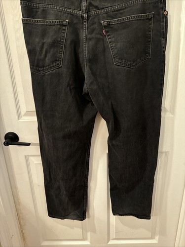 Levis 550 Jeans Mens 40x30 Black Denim Tapered Workwear American Dark Wash - Picture 3 of 9