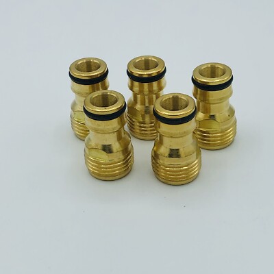 Fits Hozelock Male Tap Connector 1/2 BSP Brass Tap Fitting X Male Click 5 Pcs