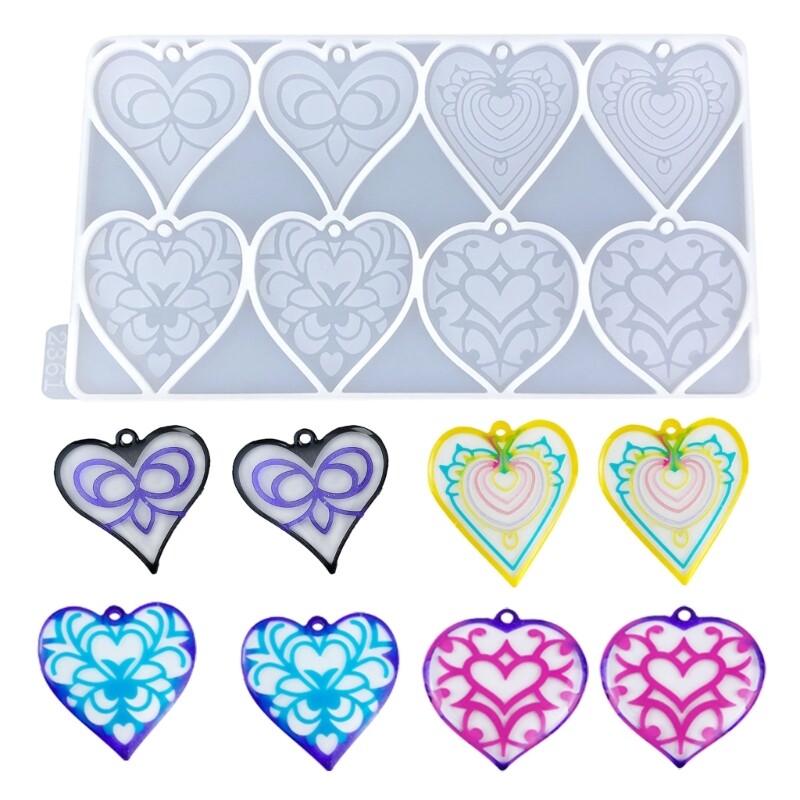 Lightweight Heart Pendant Silicone Mold for Resin Crystal Craft