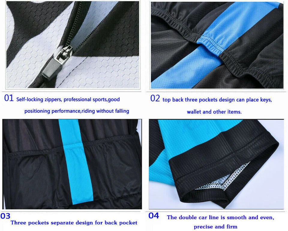 Conjunto de jersey de ciclismo masculino Scott zíper completo manga curta shorts acolchoados secagem rápida - Imagem 3 de 4