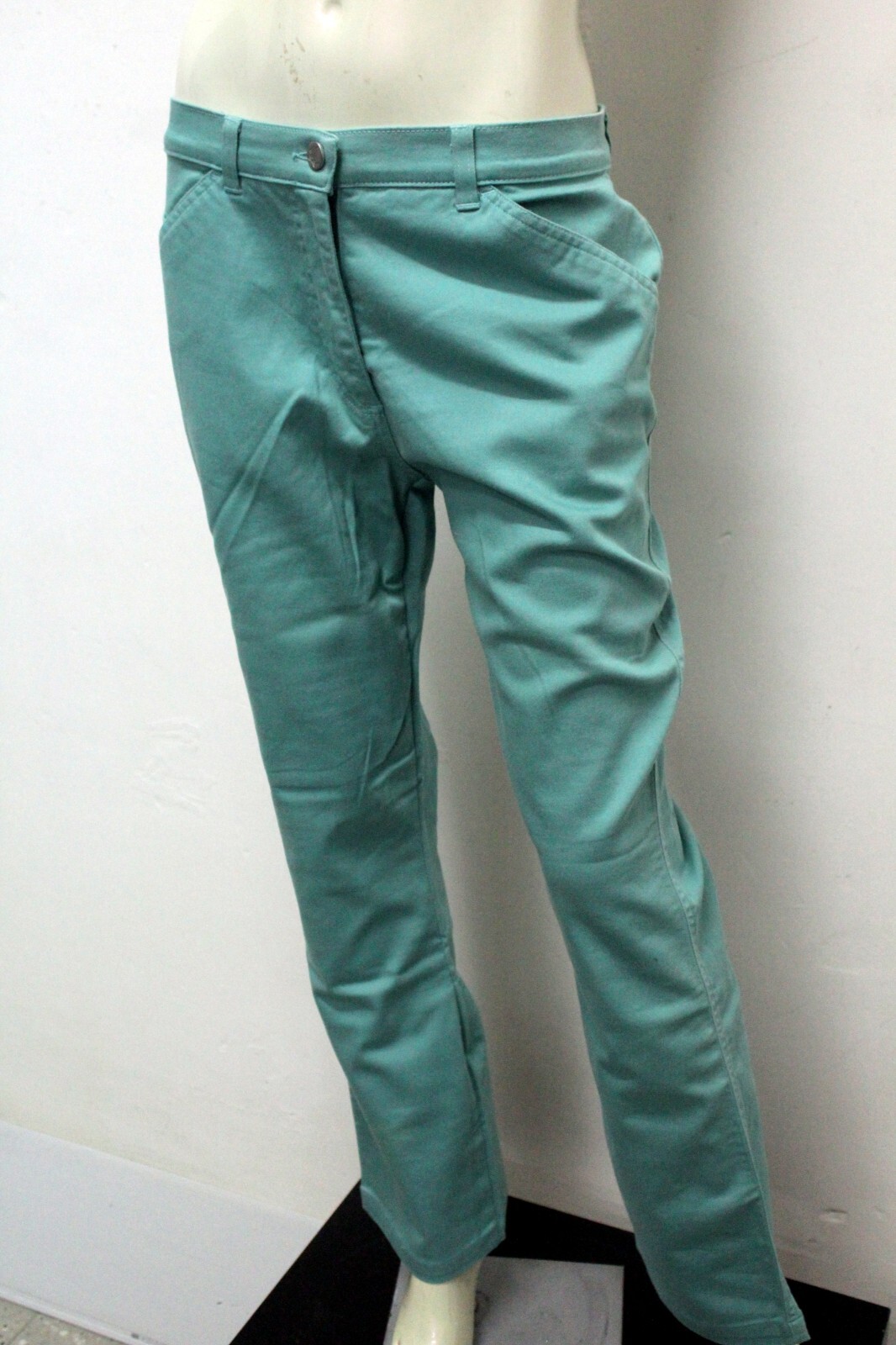 Versace Sport Jeans Donna Taglia 46 Pantalone In Cotone Verde Pant Trousers Hose