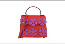 Moschino Womens Floral Appliqu  Shoulder Bag