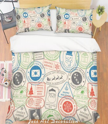 3D Postmark Geometry Colorful Quilt Cover Set Bedding Sets Pillowcases 64