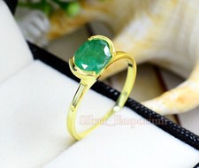 Natural Zambian Emerald Gemstone 925 Sterling Silver May Birthstone Bridal Ring