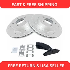 Front Performance Drilled & Slotted Brake Rotor & Posi Metallic Pad Set