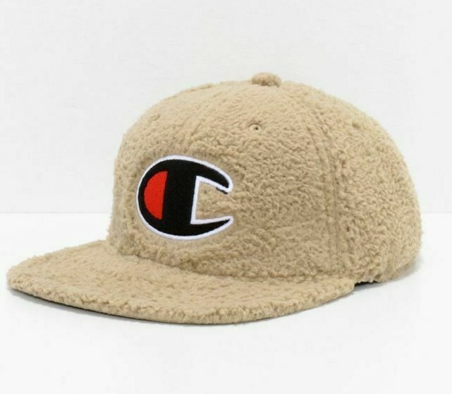 Champion Life C Logo Sherpa Baseball Adjustable Strap Hat Kh