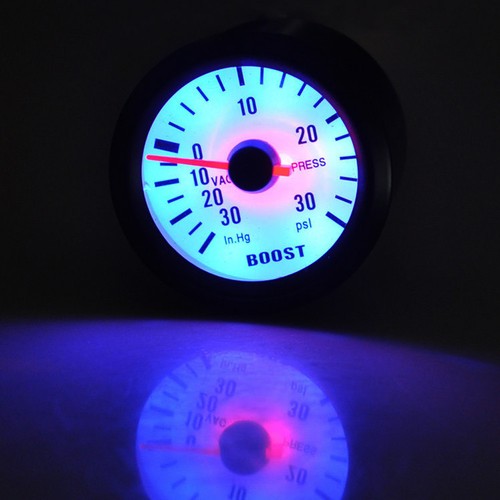 Black Shell 2" 52mm Car Universal LED Boost PSI Vacuum Gauge Meter - Picture 4 of 6