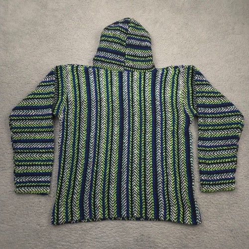 Baja Joe Pullover Hoodie Herren Small Aztec Drug Rug Poncho Southwest Surfer - Bild 6 von 6