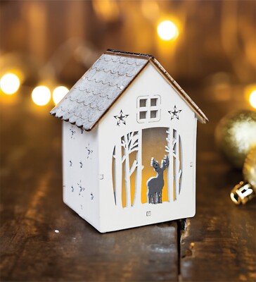 Holz beleuchtet festliche Szene batteriebetrieben Dekoration Ornament LED Weihnachten