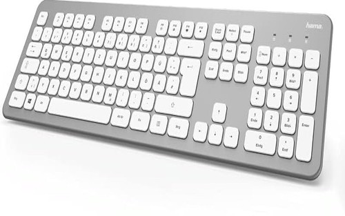 Hama KMW-700 Clavier RF sans Fil Qwertz Clavier Allemand Argent, Blanc - Photo 4/4
