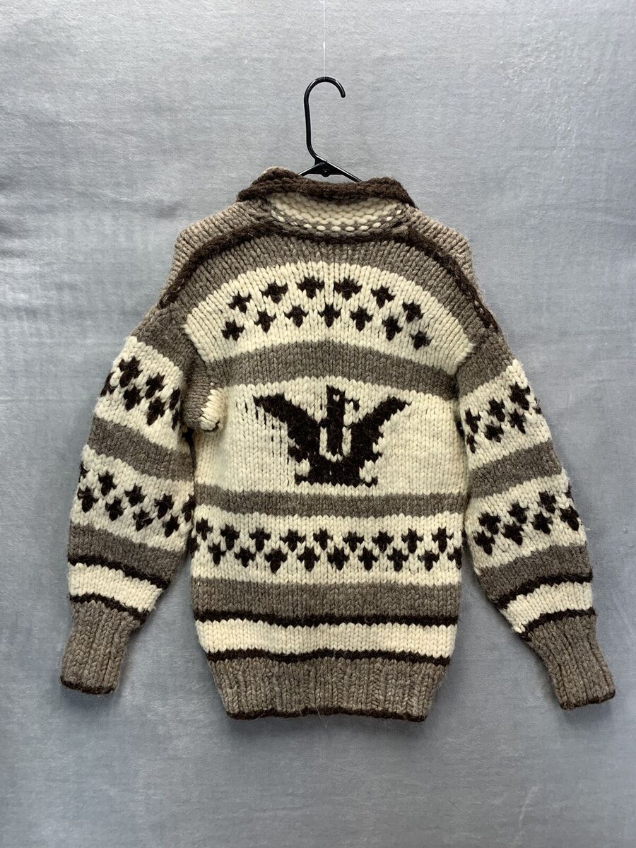 Vintage 80s Genuine Cowichan Indian Hand Made Knit Cowichan Vintage 80s Genuine Cowichan Indian Hand Made Knit Cowichan