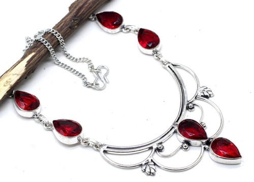 BOUCLES D'OREILLES GRENAT 10mm