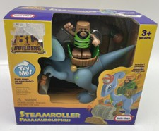NEW 2005 Little Tikes B.C. Builders STEAMROLLER Parasaurolophus with Sounds 0547