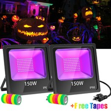 2-Pack 150W UV LED Black Lights Halloween Xmas Party Stage Club Floodlight IP66