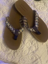 Sperry Canvas Flip Flop sandals comfort sz 9M