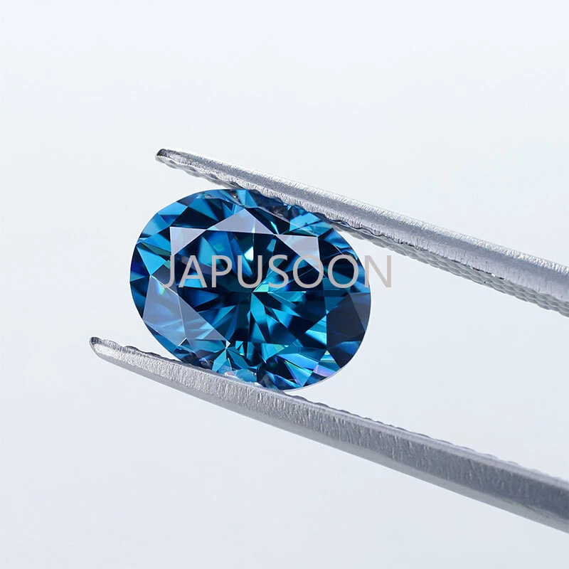 1~5ct VVS1 natural blue Oval Excellent Cut Moissanite Loose Gemstones & GRA  - Image 4 of 4