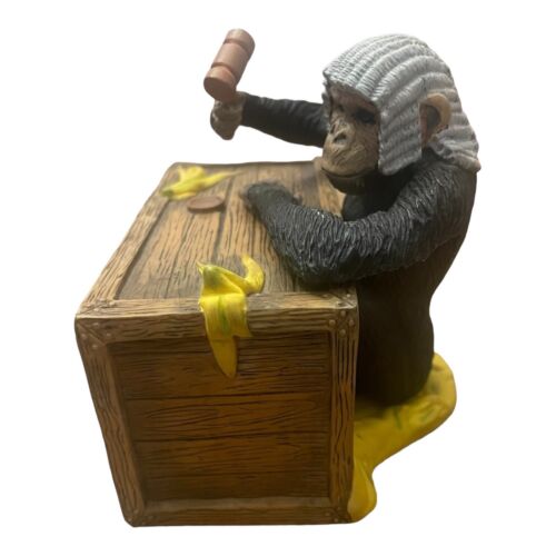 Monkey Figurine Art Will Bullas Court Of Appeals Pearl Bisque Humorous 4.25 in - Picture 5 of 13