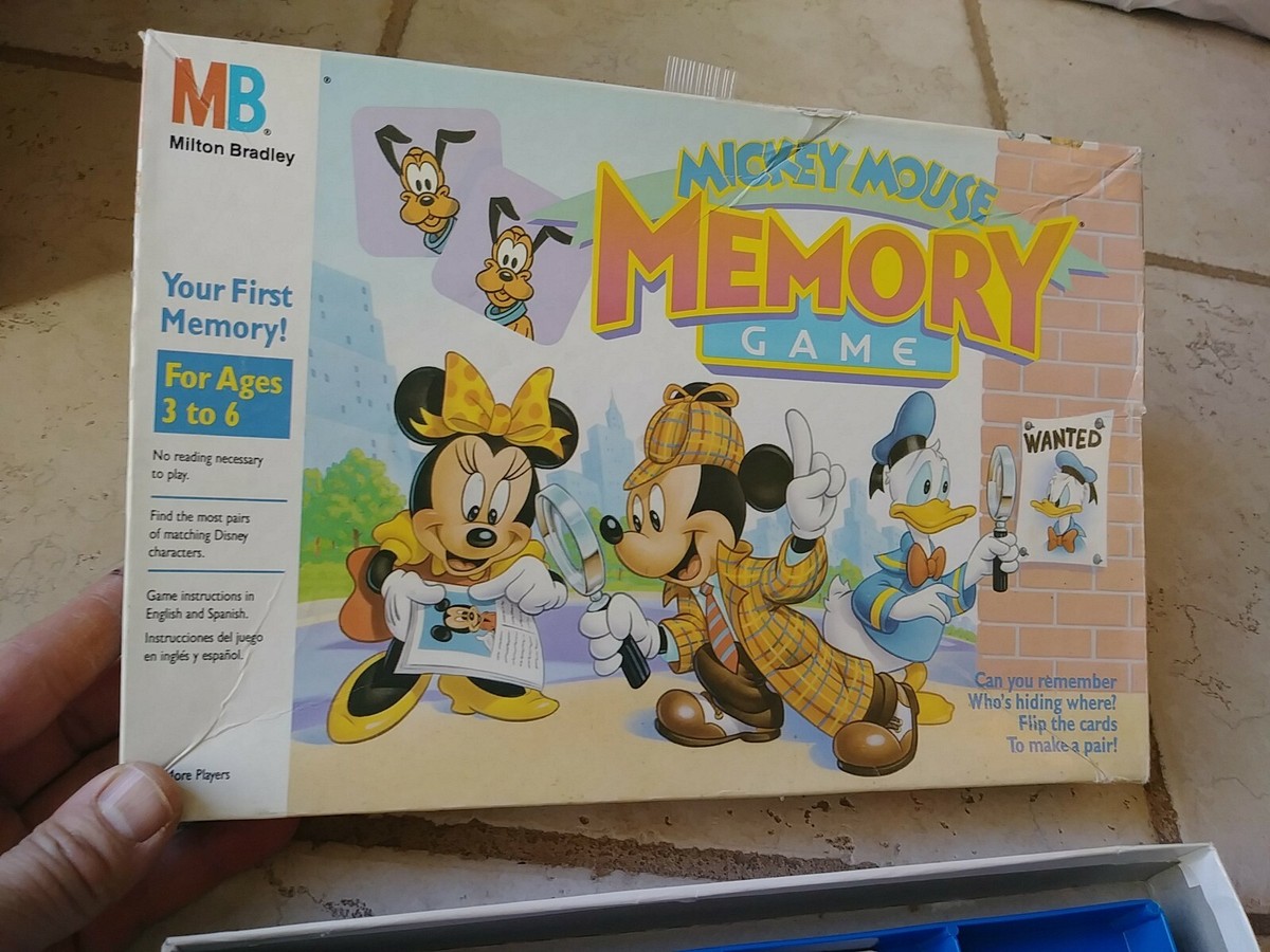 Memory Game Mickey Mouse Vintage Game Milton Bradley 1990 72 Cards