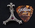 Sterling Silver Fleur De Lis Guitar Pick Holder Pendant