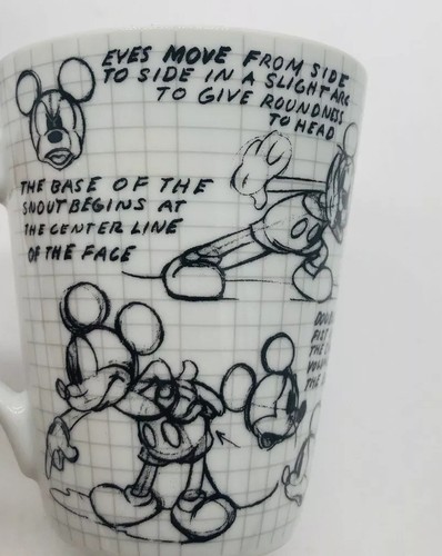 Disney Mickey & Minnie Mouse Sketch Book Jerry Leigh Coffee Cups Lot 2 Mugs - Picture 9 of 12