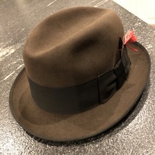 Vintage LEE Fifth Avenue Water Bloc Repellent Felt Fedora Hat  7 Brown H1j