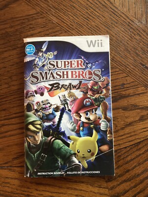 Super Smash Bros Brawl Nintendo Wii MANUAL ONLY Authentic Original  NO GAME