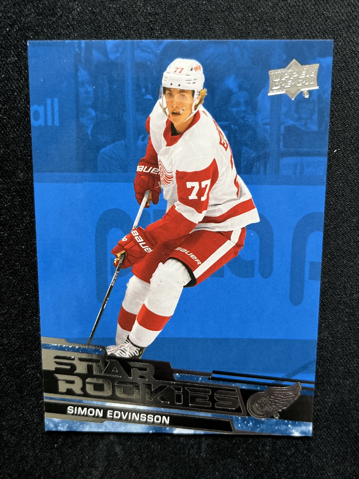 23-24 UD Star Rookies Box Set Star RC Rookie Blue SP 15 Simon Edvinsson