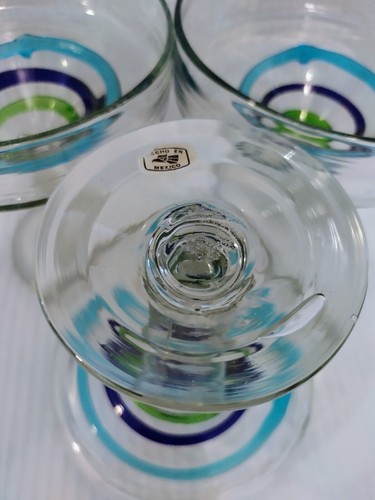 Authentic Hand-Blown Swirl Margarita Glasses Made in Mexico Set of 3 - Picture 8 of 10