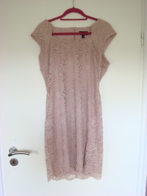 Connected Apparel Damenkleid Ärmellos mit Spitze Damen Größe 12 = ca. 42 altrosa