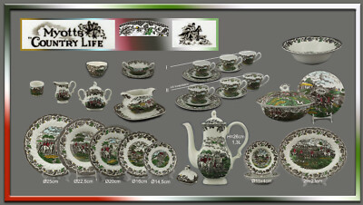 Myott ''Country Life'' Teile zur Wahl: teller platte schale tasse kanne england