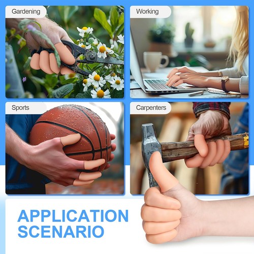 20 Pcs Gel Finger Protectors,Finger Caps Silicone Fingertips Protection,Reusable - Picture 2 of 7