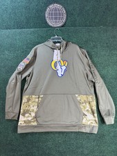 Los Angeles Rams 2022 Salute to Service Olive Green Nike Therma Hoodie Men's 2XL