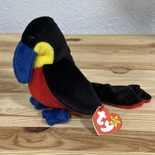 Ty 4th Generation Beanie Baby 1995 Kiwi Toucan WEBSITE STICKER RARE