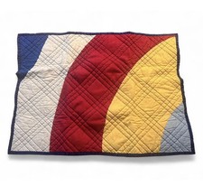 Pottery Barn Kids Aidan Rainbow Quilted Standard Sham Pillow Cover New Red Blue