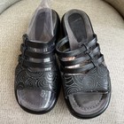Dansko Lacey Slide Sandals Black Tooled Leather EU 38/ 8-8.5 US New — photo 2